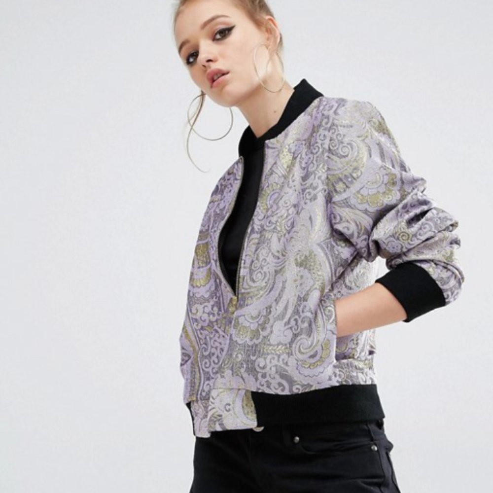 ASOS Harajuku Luxury Brocade Embroidered Bomber Jacket NWT